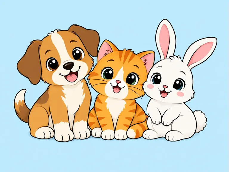 Cartoon illustration for the Animals category