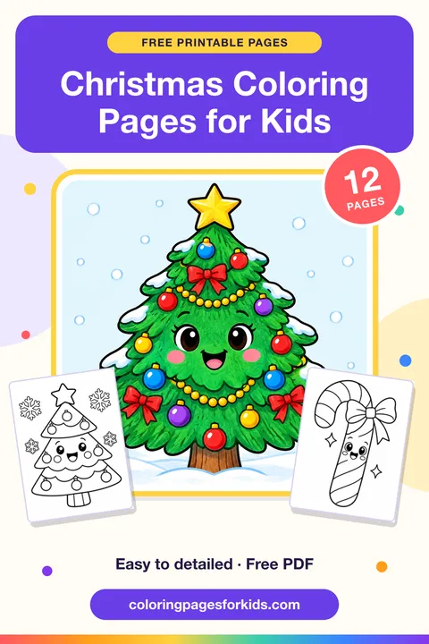 Christmas Coloring Pages for Kids: 12 free printable coloring pages