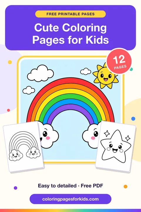Cute Coloring Pages for Kids: 12 free printable coloring pages