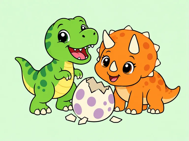 Cartoon illustration for the Dinosaurs category