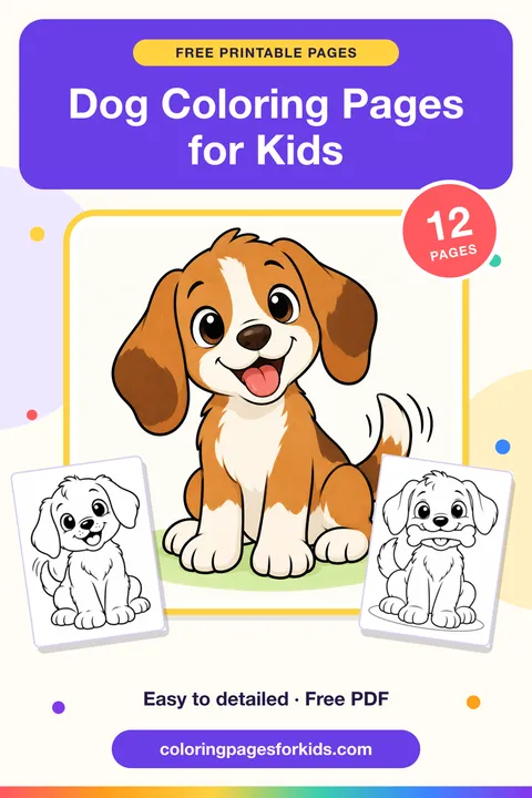 Dog Coloring Pages for Kids: 12 free printable coloring pages