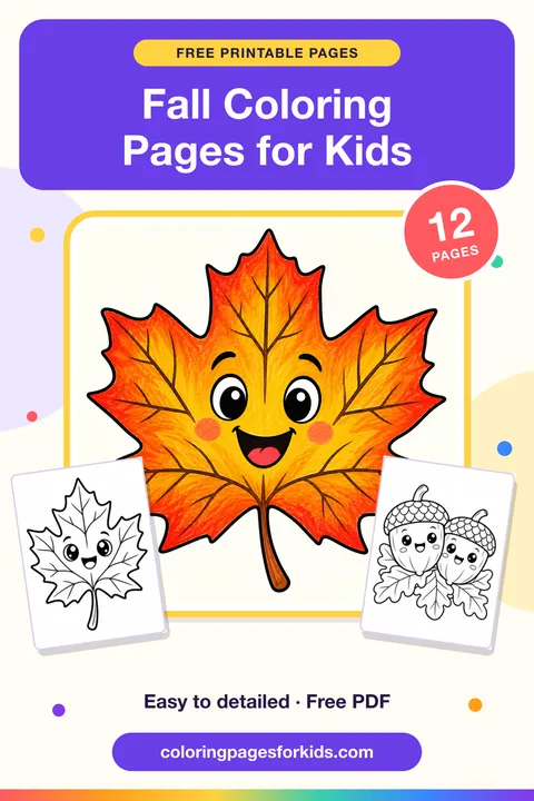 Fall Coloring Pages for Kids: 12 free printable coloring pages