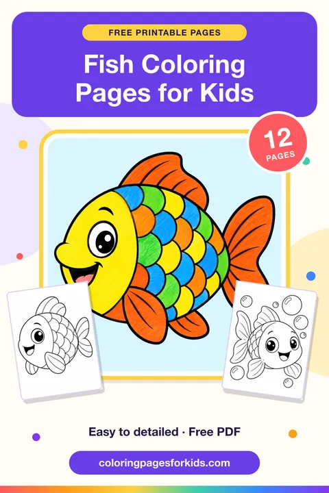 Fish Coloring Pages for Kids: 12 free printable coloring pages
