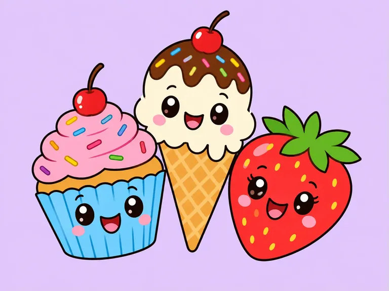 Cartoon illustration for the Food & Sweets category