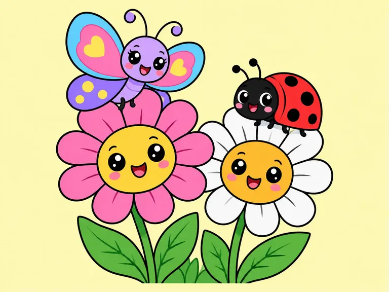 Cartoon illustration for the Nature & Flowers category