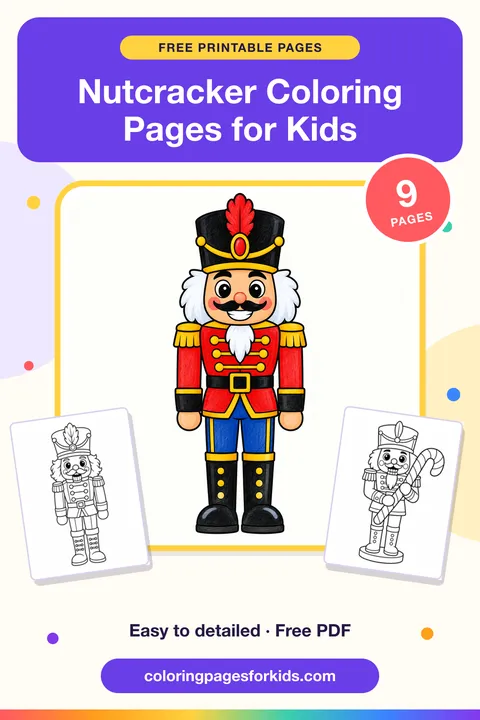 Nutcracker Coloring Pages for Kids: 9 free printable coloring pages
