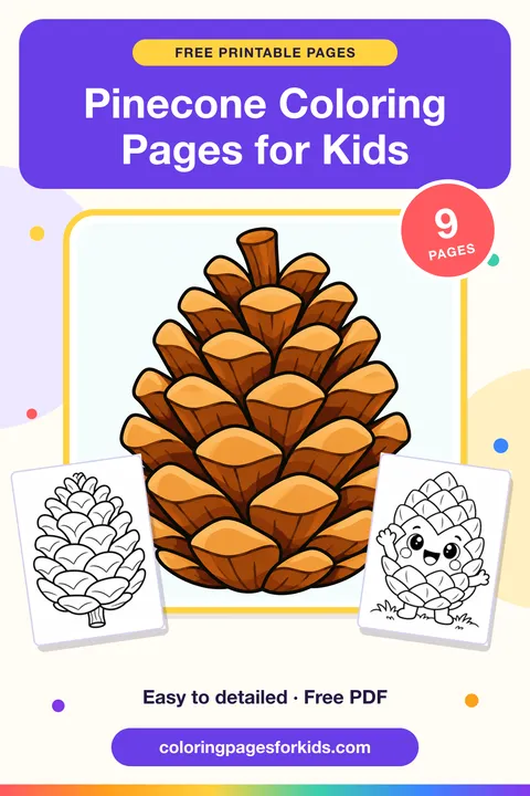 Pinecone Coloring Pages for Kids: 9 free printable coloring pages