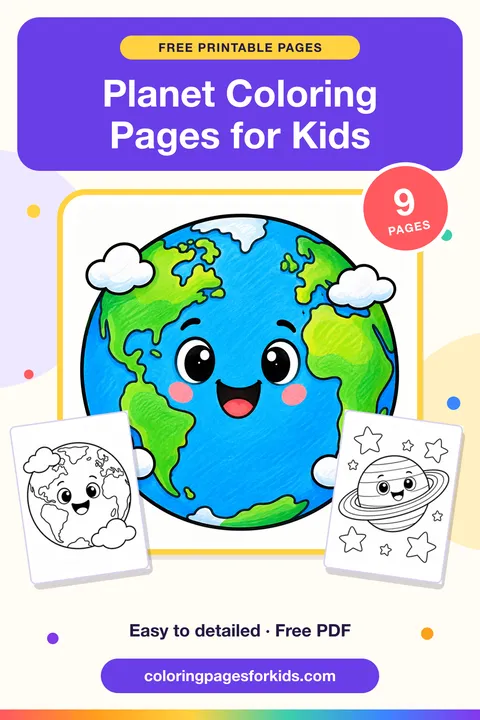 Planet Coloring Pages for Kids: 9 free printable coloring pages