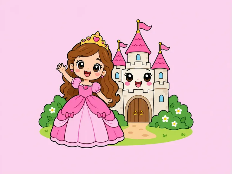 Cartoon illustration for the Princesses & Fairy Tales category