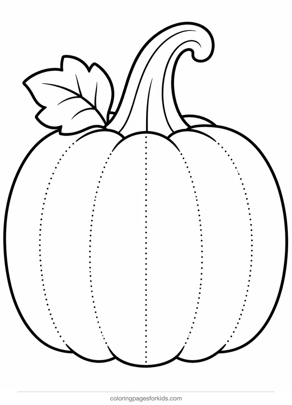 Pumpkin coloring page of a blank pumpkin face template, easy black-and-white printable for ages 3-5