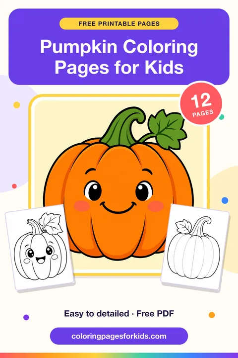 Pumpkin Coloring Pages for Kids: 12 free printable coloring pages