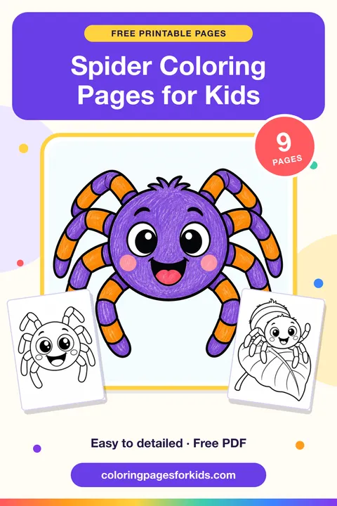 Spider Coloring Pages for Kids: 9 free printable coloring pages