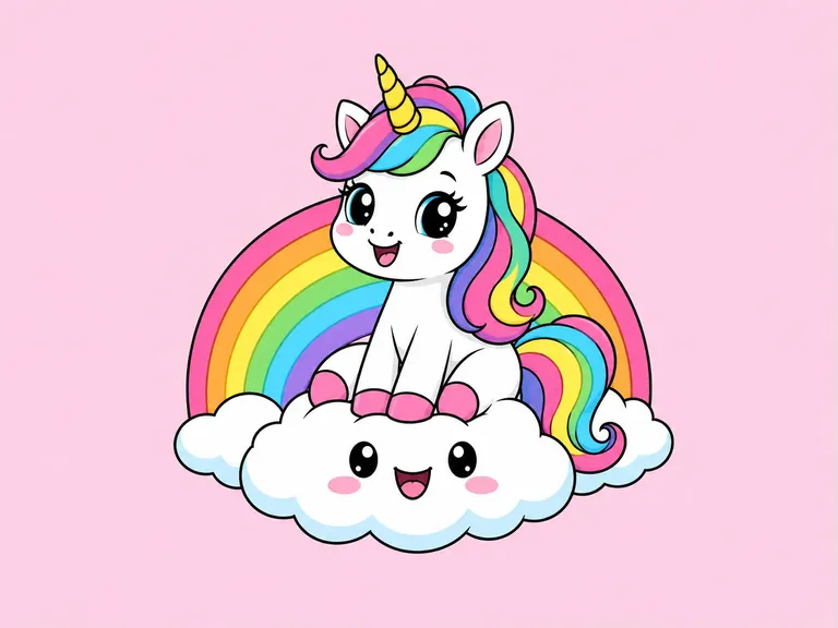 Cartoon illustration for the Unicorns & Fantasy category