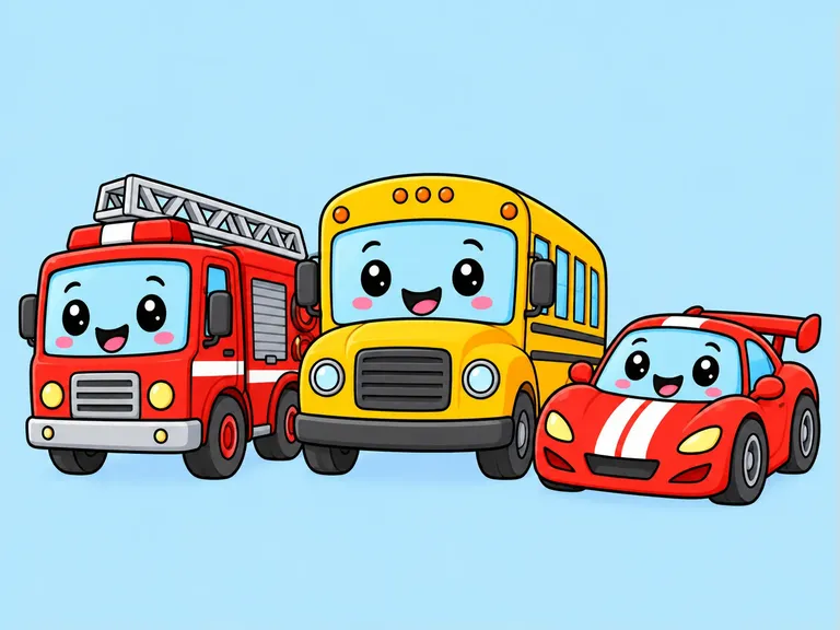 Cartoon illustration for the Cars & Vehicles category
