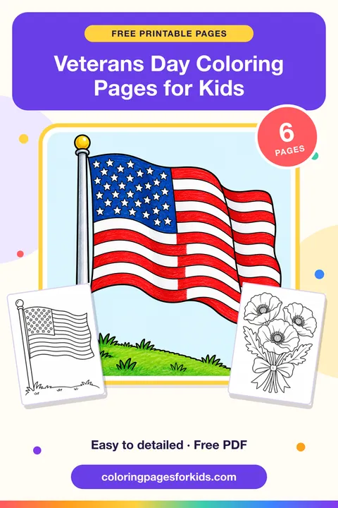 Veterans Day Coloring Pages for Kids: 6 free printable coloring pages