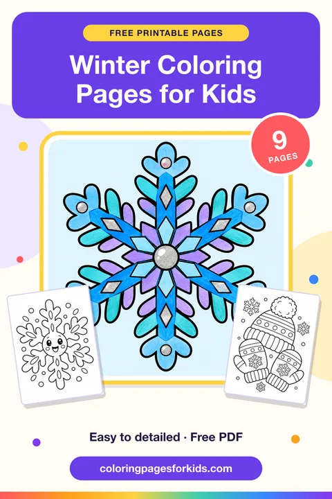 Winter Coloring Pages for Kids: 9 free printable coloring pages